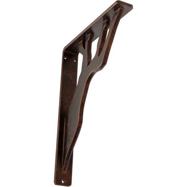 Ekena Millwork Damon Wrought Iron Bracket, (Single center brace), Antiqued Copper 1 1/2"W x 7 1/2"D x 10"H BKTM01X07X10SDAACO - main